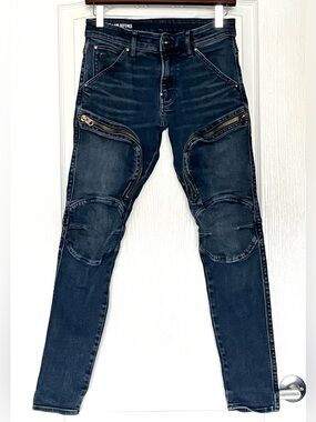 G-Star RAW Air Defence Zip Skinny Jeans Grey Worn In Lahar, 29 Moto Cargo Biker